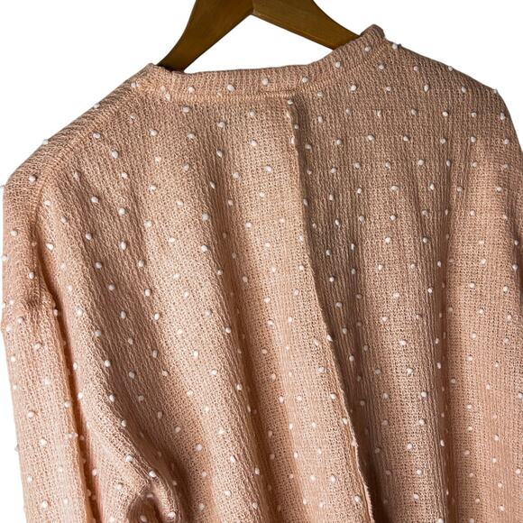 New In x Love Riche | Gauzy Lightweight Popcorn Knit Sweater | Pink | Large - Picture 3 of 7